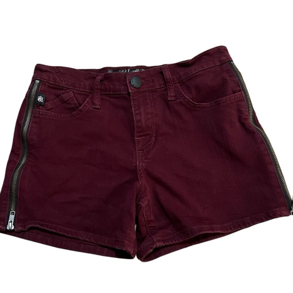 Rock & Republic Kimber Side Zip Shorts Wine Size 4